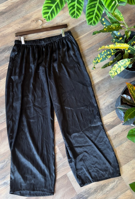 BLACK SILK PANTS (LARGE)