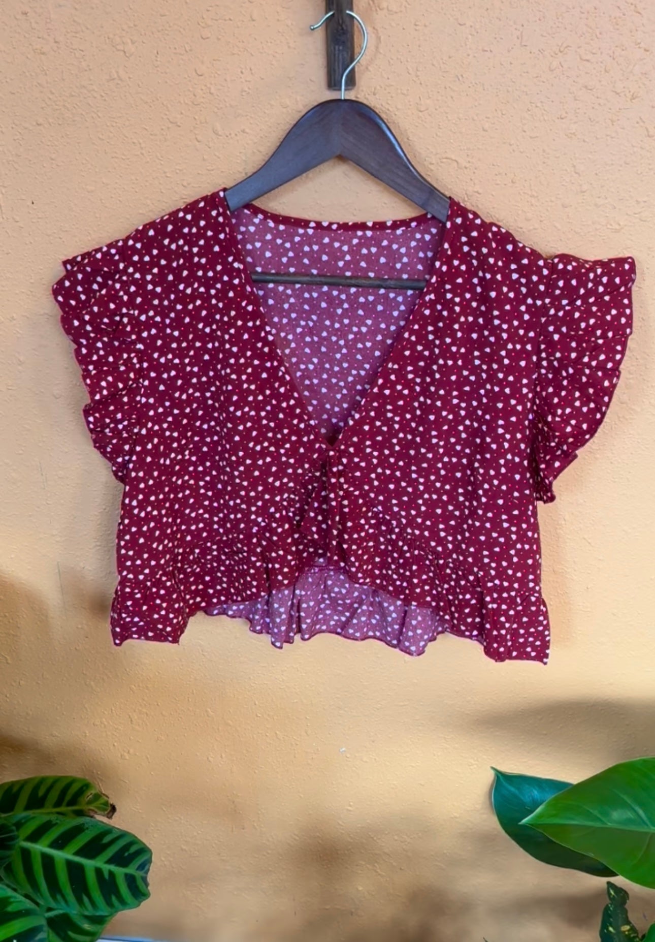 RED HEART BLOUSE (LARGE)