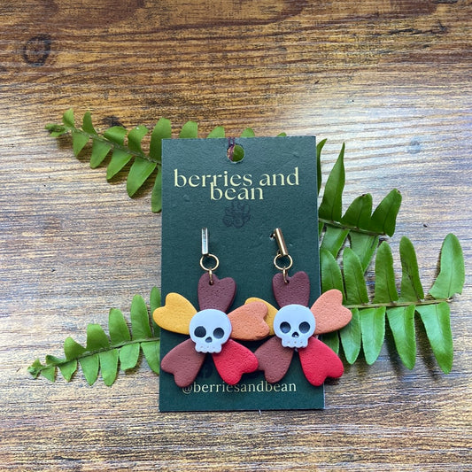 Skull Flower Earrings