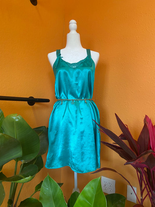 BLUE SHEER MERMAID DRESS  ( MEDIUM)