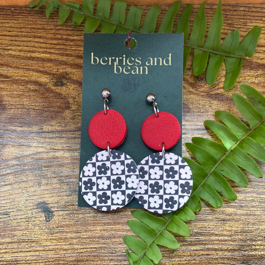 Red Flower Earrings