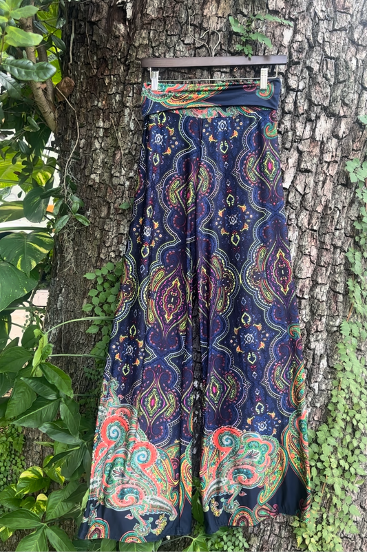 Groovy Boho Dark Blue Sway Pants (SMALL/MED)