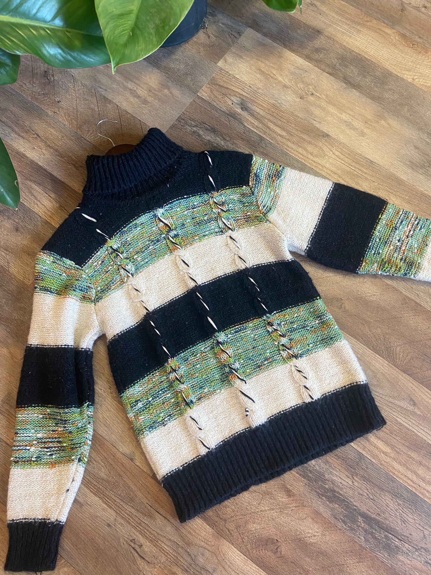 STRIPED WINTER SWEATER (SIZE MEDIUM)