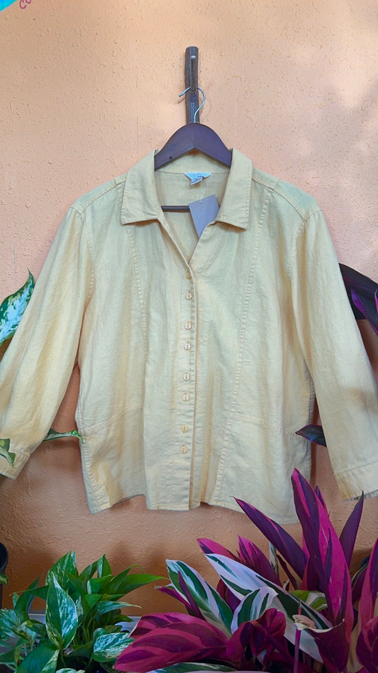 Yellow Button Down Size XL