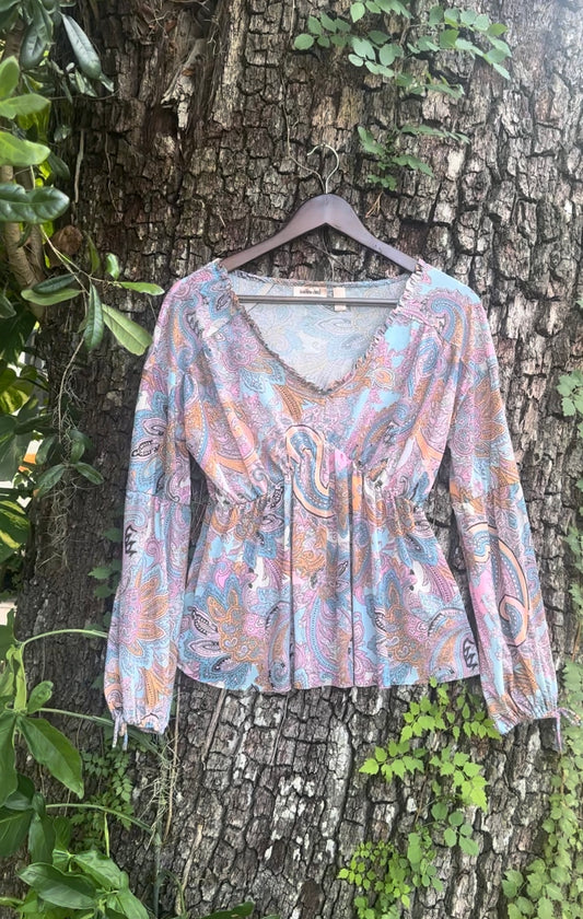 Groovy Boho Sheer Blouse (XS/MEDIUM)