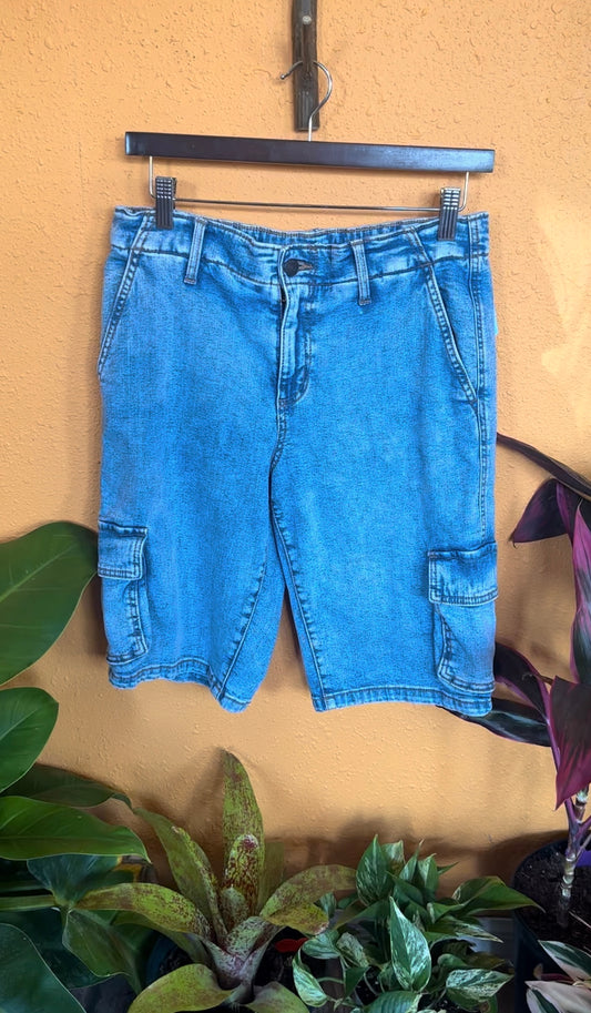 (SIZE 18) JEAN BIKER SHORTS