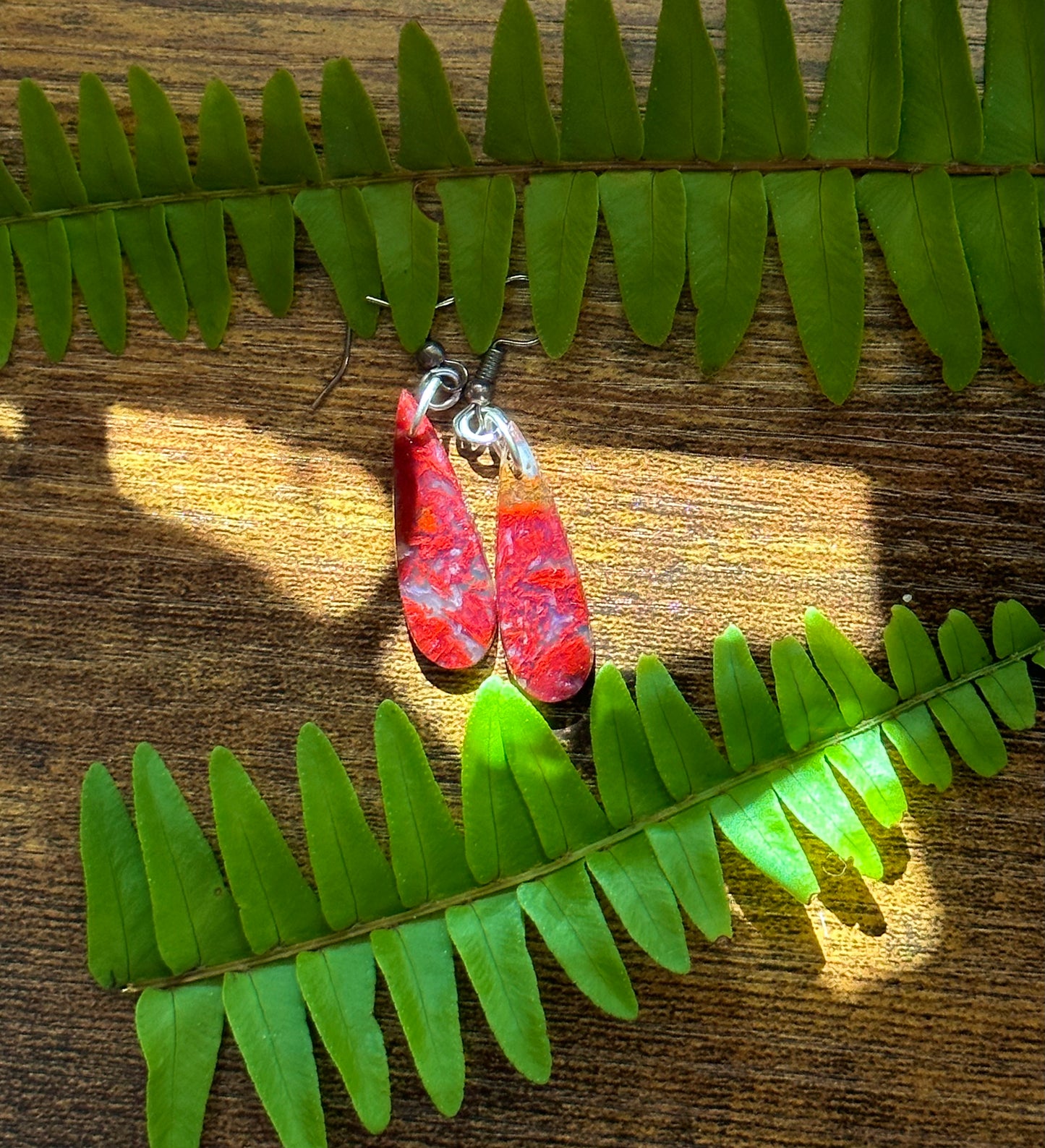 RED MOSS AGATE EARRINGS