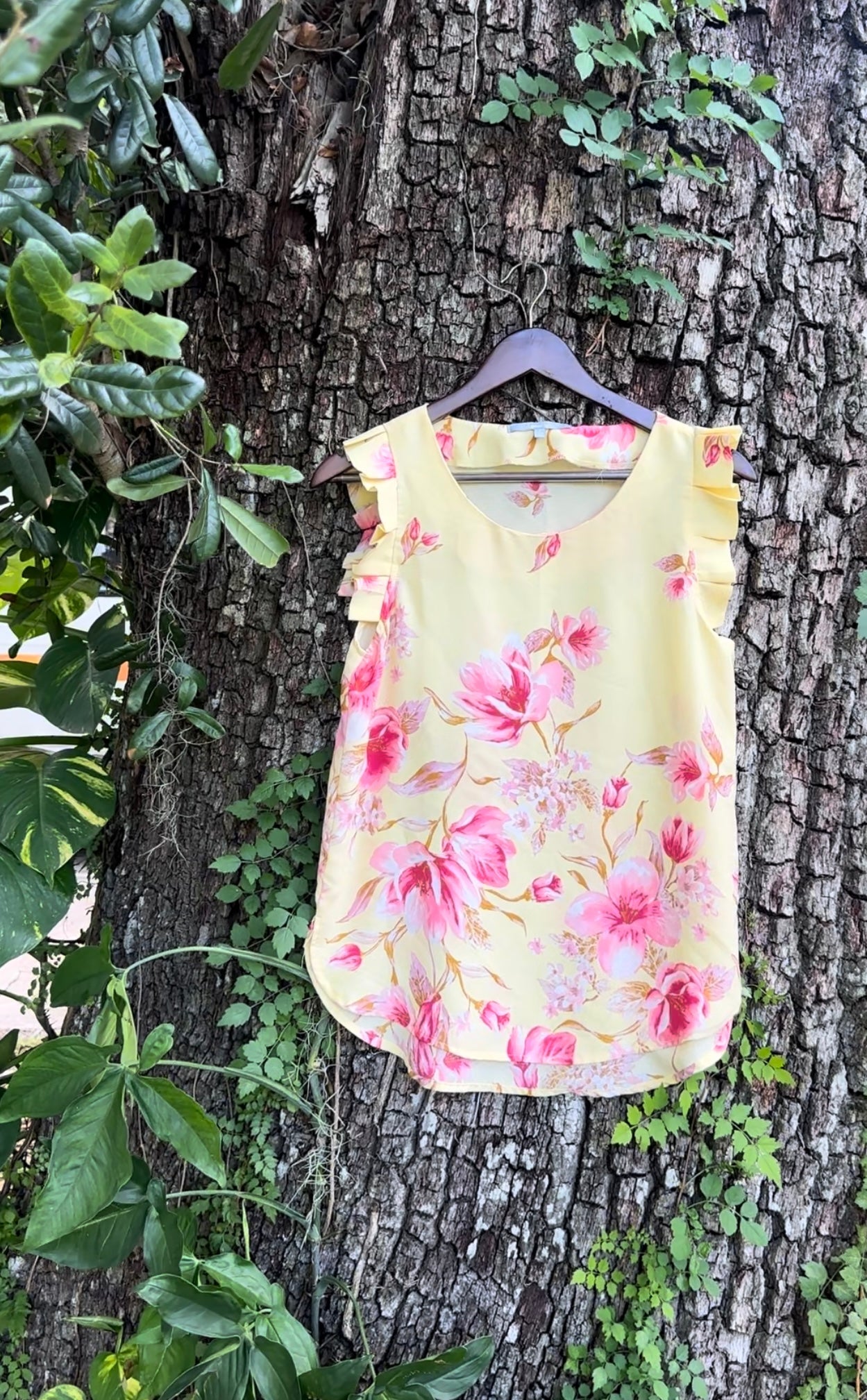 Yellow Pink Floral Blouse (SMALL)