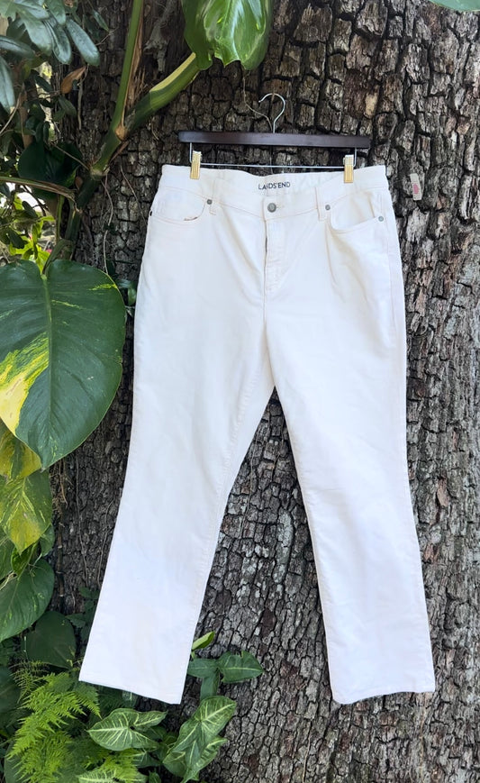 LANDS END WHITE CORDUROY PANTS ( US SIZE 14)