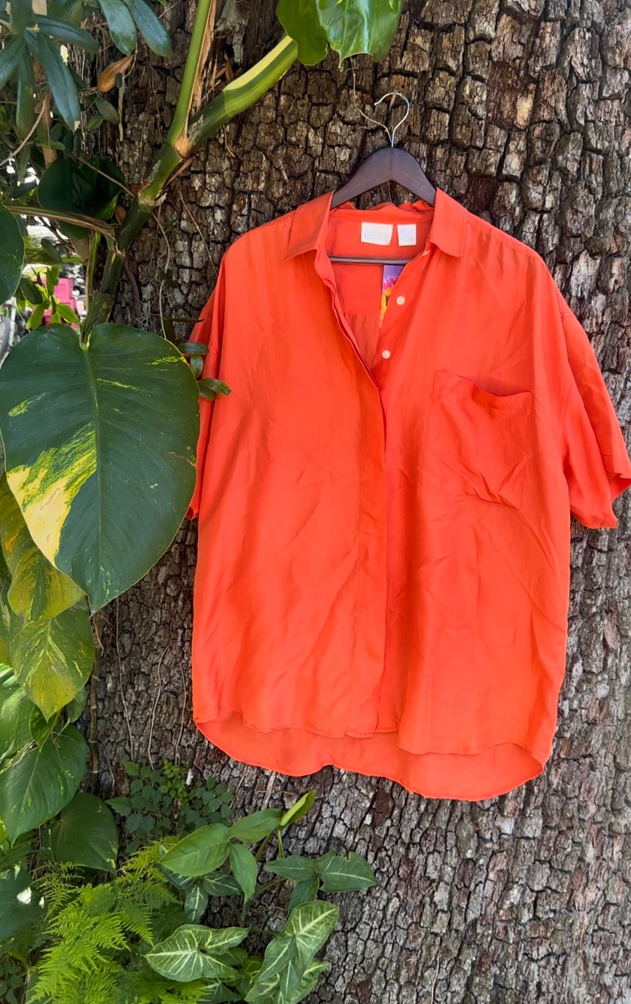 Silk Orange Button Up (LARGE/XL)