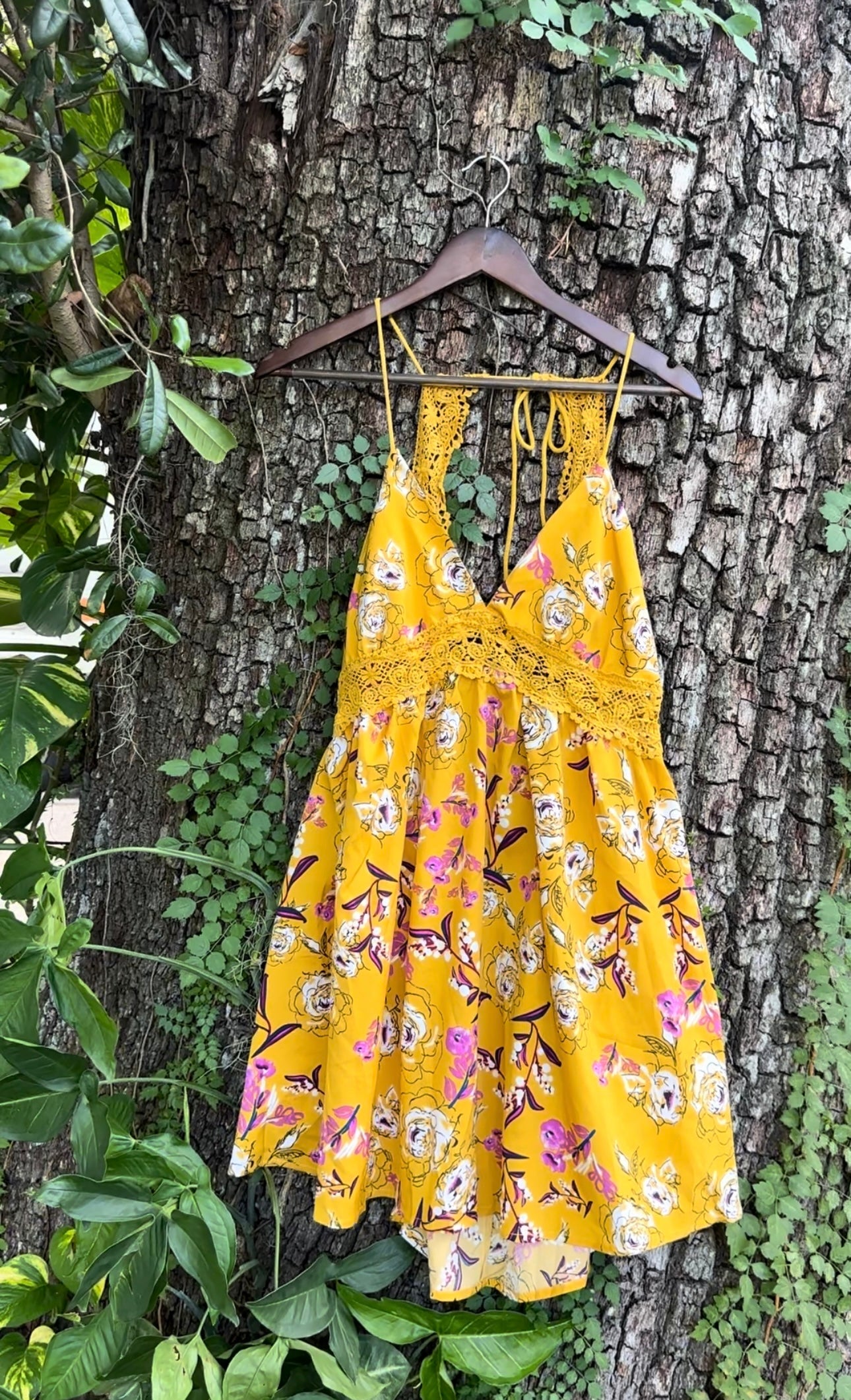 Yellow Floral Dress (SMALL)