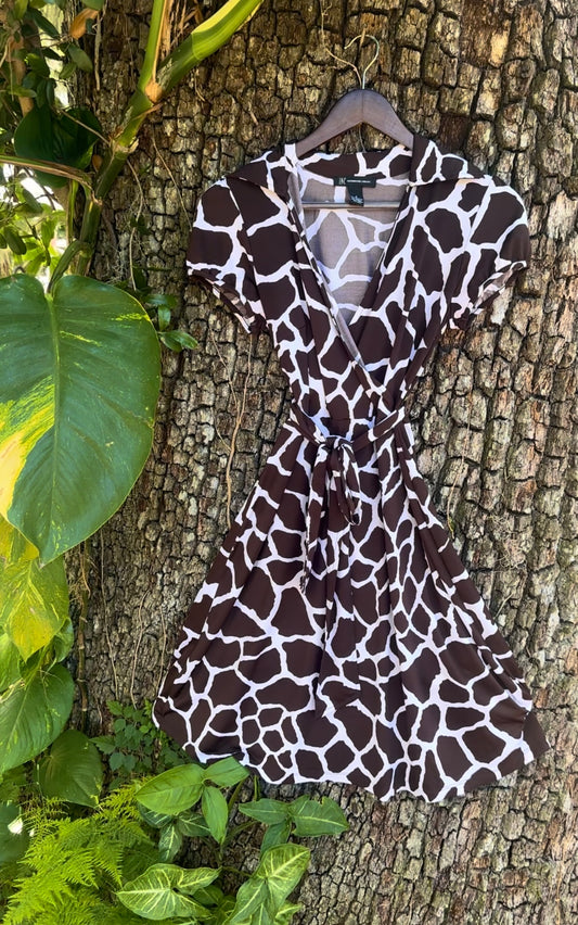 FAUX GIRAFFE PRINT DRESS (SMALL)