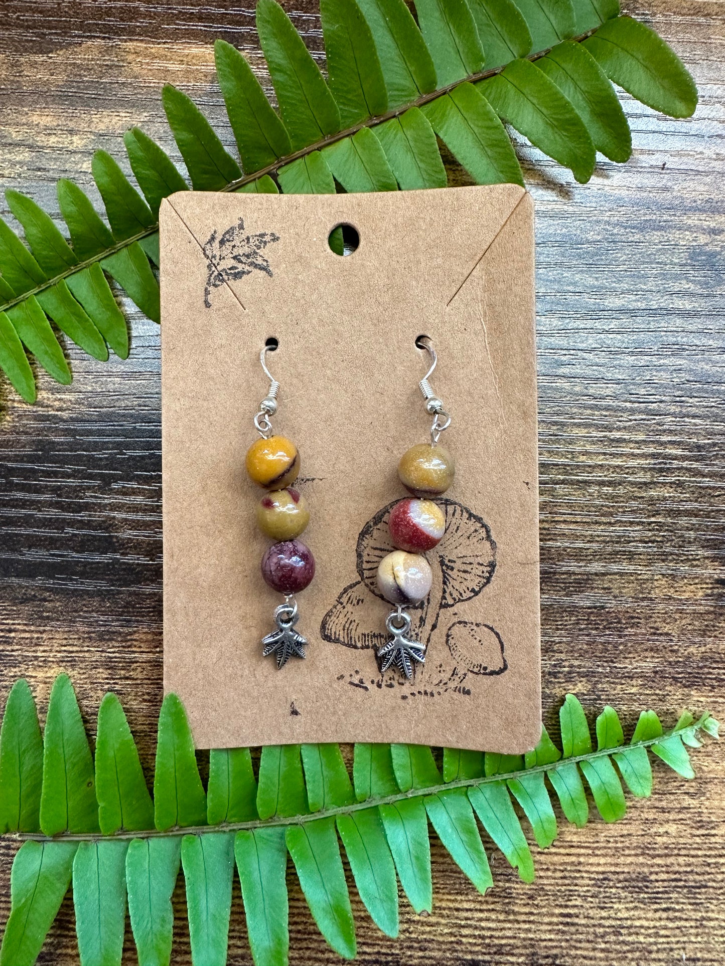 MOOKAITE JASPER LEAF EARRINGS